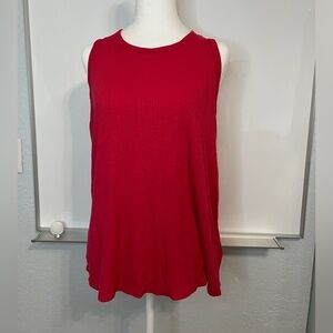 Old Navy Luxe Red Flowy Tunic Ribbed Tank Large